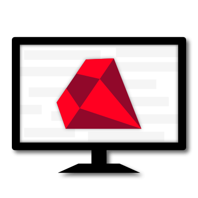 Ruby Logo auf Bildschirm